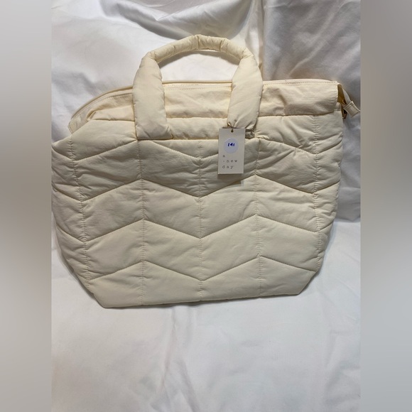 a new day Handbags - A New Day Chic Cream Quilted Weekend or Baby Bag
